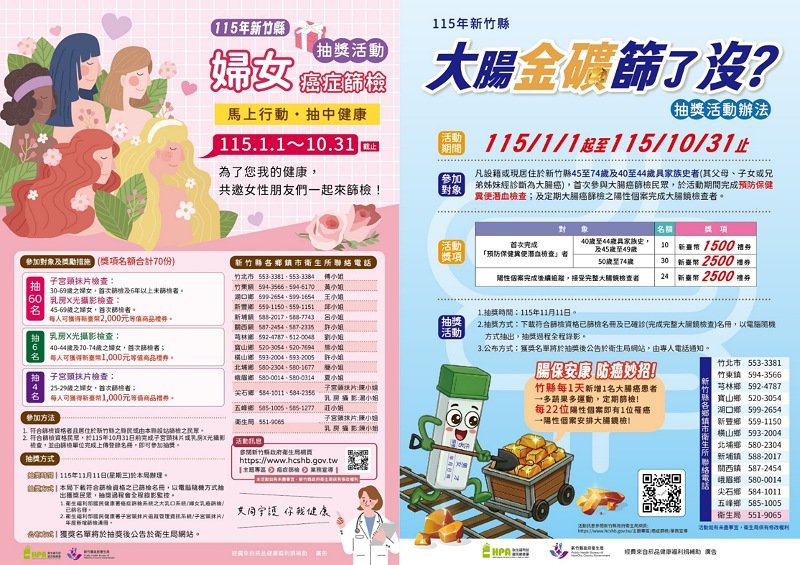 竹縣癌症篩檢開跑 楊文科鼓勵鄉親踴躍篩檢抽禮券 新聞圖片