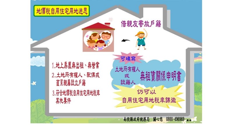 戶籍供親友寄放無租賃事實  可適用地價稅自用住宅用地稅率