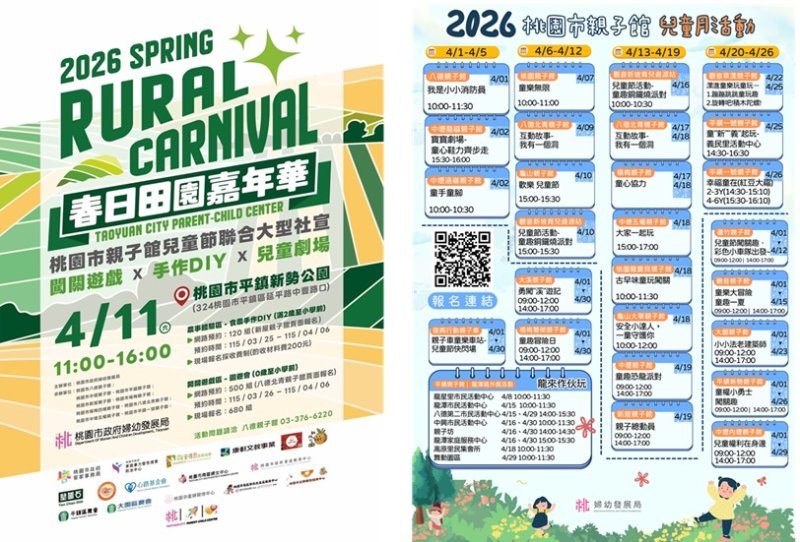 桃園兒童月開玩啦!全市親子館精彩活動大放送 春日嘉年華陪你Chill出最美親子時光 新聞圖片