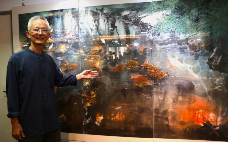 林富源坐觀雲水墨行旅創作展 在高市中國書畫學會會館舉行 新聞圖片