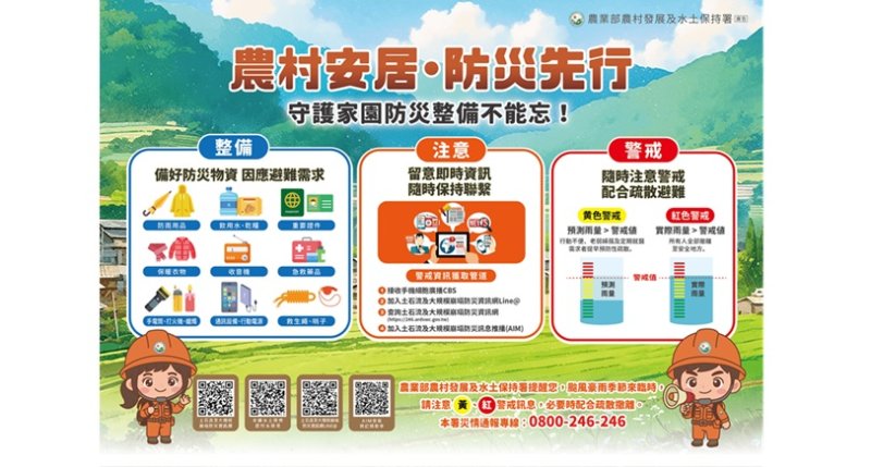 梅雨鋒面及西南氣流影響臺灣 農村水保署啟動防災應變並加強戒備