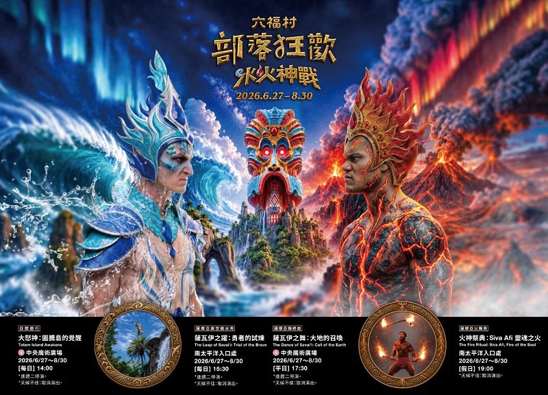 夏日狂歡盛典！六福村「部落狂歡－水火神戰」6/27登場        身分證中「5、8、0」門票下殺450元起