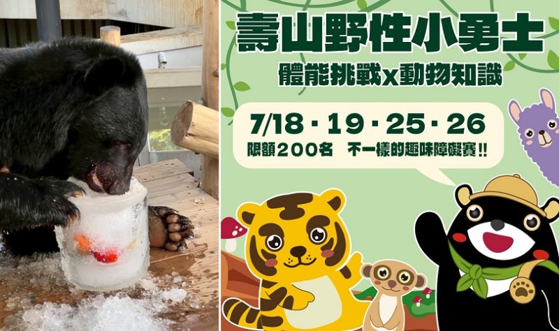 壽山動物園暑假12歲以下免費入園 動物消暑萌樣吸睛 「野性小勇士」趣味障礙賽首登場