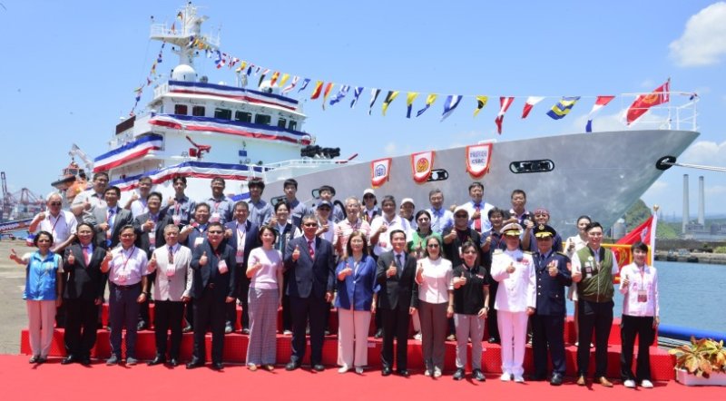 台船打造海巡新戰力　「澎湖艦」成軍、「基隆艦」命名下水
