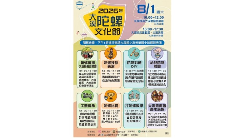 2026年大溪陀螺文化節 大人囡仔轉「甘樂」歡樂一夏