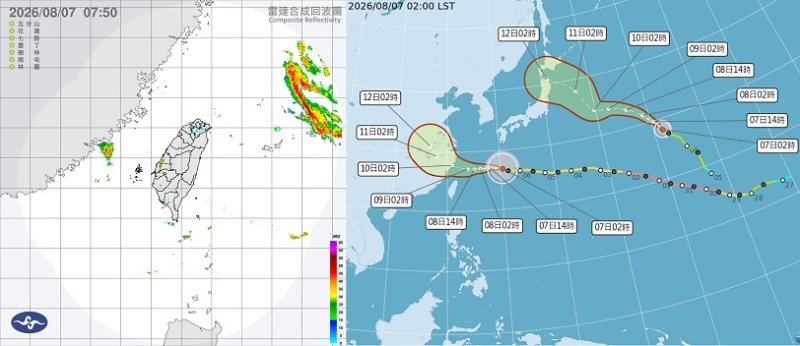 白海豚外圍雲系逼近 中南部防大雨東部防焚風 密切注意海警