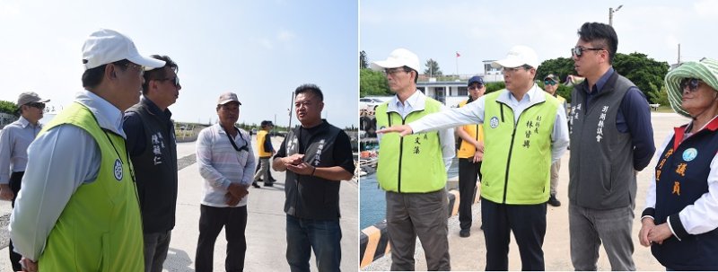魏睿宏、許月里縣政總質詢下鄉白沙、西嶼 與縣府團隊共同實地考察漁港設施及地方建設