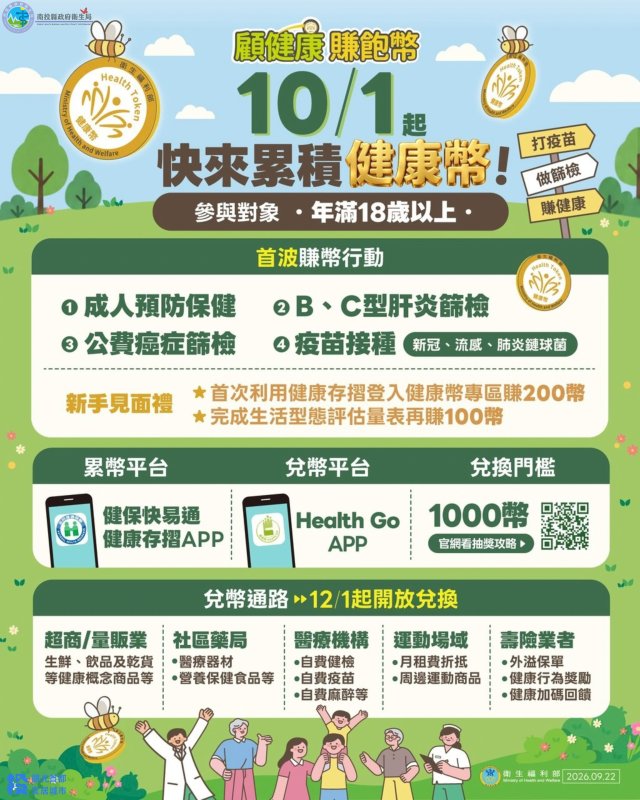 健康幣10月1日正式上路!邀您一同「存健康、集健康幣」