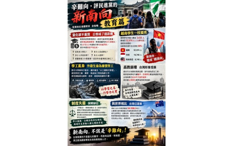 辛難向，評民進黨的新南向 教育篇