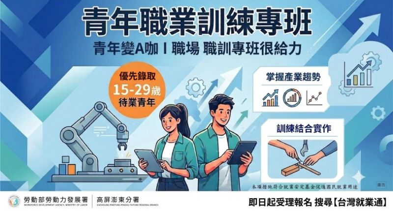 青年變A咖I職場  勞動部高分署職訓專班很給力！